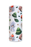 100% Cotton White Baby Swaddle with Multicolor Print - Pielucha | TD-6919