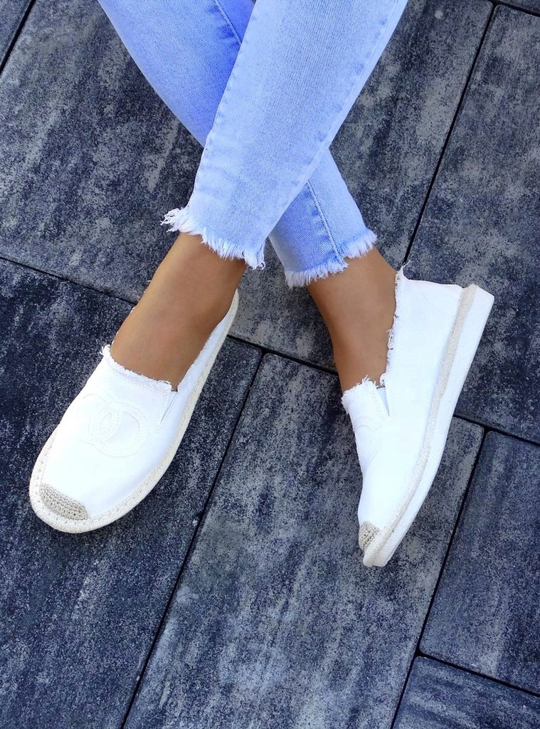 White slip on espadrilles discount