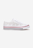 Women's White Mesh Canvas Sneakers | EV97WHITE