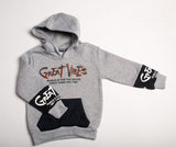 Boys' Gray Insulated Great Vibes Hoodie | 1310C6