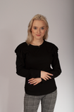 Women's Ribbed Shirt with Frills | HAL-198