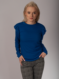 Women's Ribbed Shirt with Frills | HAL-198