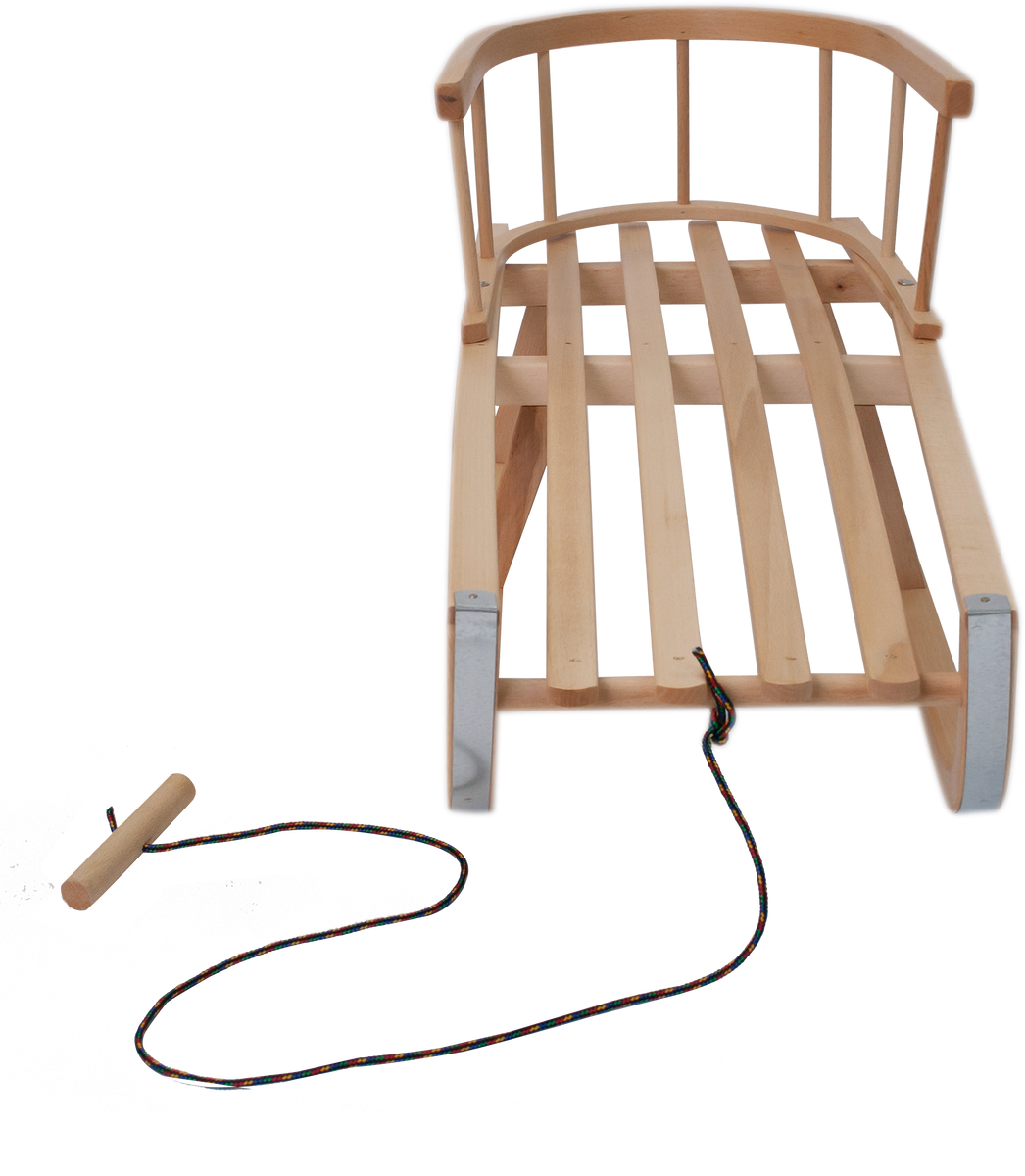 Wooden Sled with Backrest - Drewniane Sanki z Oparciem | GB