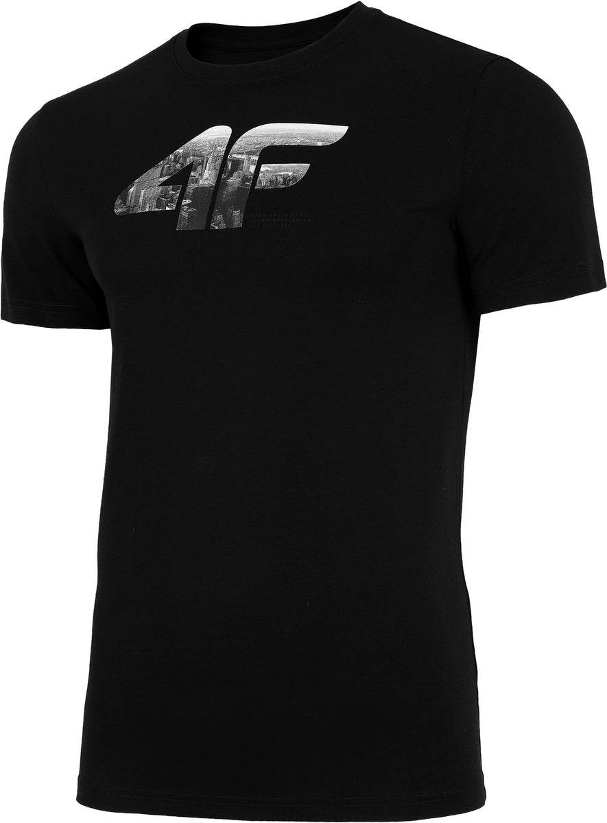 4F Mens' Black Graphic T-shirt | TSM024 – Luxahaus Beyond
