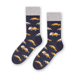 Steven Men's Dark Blue Socks with Cars Pattern | ART-084XR002