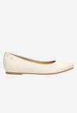 Wojas Beige Leather Ballet Flats with Logo | 4400554