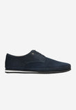 Wojas Dark Blue Leather Sneakers with Golden Logo | 10112-26