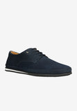Wojas Dark Blue Leather Sneakers with Golden Logo | 10112-26