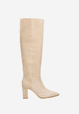 Wojas Beige Goat Leather Knee High Boots | 7103064