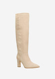 Wojas Beige Goat Leather Knee High Boots | 7103064