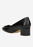 Wojas Black Leather Heels with Silver Details | 35097-51