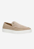 Wojas Beige Leather Loafers with White Sole | 10144-64