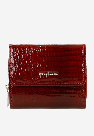 Wojas Red Embossed Leather Zip Around Wallet | 91021-35