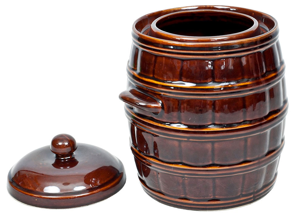 5.5 Liters Stoneware Pickling Crock Pot with Lid - Garnek Hermetyczny |  1017-5.5l