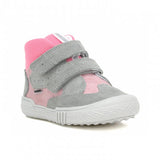 Bartek Girls' Gray-Pink Prophylactic Leather Ankle Sneakers | W-21704-7/AS8