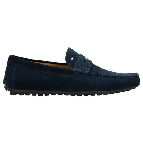 Wojas Dark Blue Leather Loafers | 10116-66