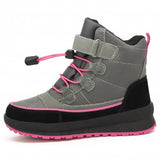 Bartek Girls' Gray and Pink Insulated Ankle Boots | 17288004