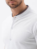 Men's 100% Cotton Short Sleeve Shirt with Stand-up Collar | K543-V