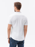 Men's 100% Cotton Short Sleeve Shirt with Stand-up Collar | K543-V