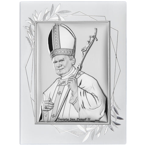 Silver Pope Saint John Paul II Souvenir - Jan Paweł II (5.70 in x 7.67 in ) | DS16FO