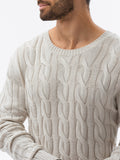 Men's Cable Knit Crew Neck Sweater | E195 V-3