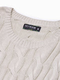 Men's Cable Knit Crew Neck Sweater | E195 V-3