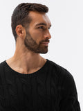 Men's Cable Knit Crew Neck Sweater | E195 V-3