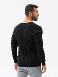 Men's Cable Knit Crew Neck Sweater | E195 V-3