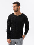 Men's Cable Knit Crew Neck Sweater | E195 V-3
