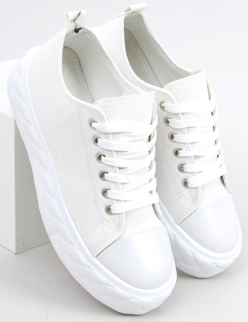 White Sneakers with Braided Sole | SE2904 – Luxahaus Beyond