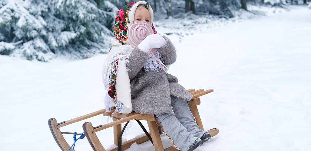 Wooden Kids Snow Sled
