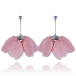 Yvon Dusty Pink Long Satin Earrings | E99186