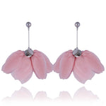 Yvon Dusty Pink Long Satin Earrings | E99186