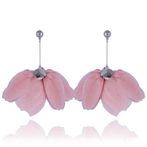 Yvon Dusty Pink Long Satin Earrings | E99186