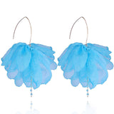 Yvon Light Blue Long Silk Earrings | E99222