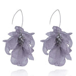 Yvon Gray Long Silk Earrings with Stones | E99131