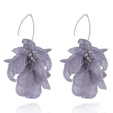 Yvon Gray Long Silk Earrings with Stones | E99131