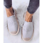 Women's Gray CC Espadrilles Slip-On Flats | NB273- GREY