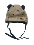 Boys' Tied Beanie With Decorative Ears ~ 0-12 months | KU684