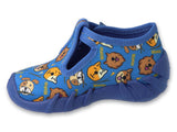 Befado Dark Blue Daycare Slippers / Sneakers with Cat and Dog Pattern SPEEDY | 110P478