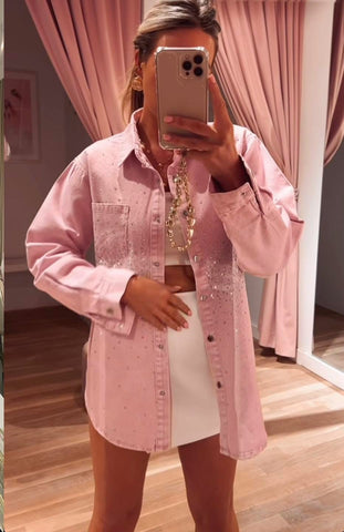 Women's Pink Shirt with Sparkling Details | 510