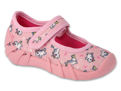 Befado Pink Daycare Slippers / Sneakers with Unicorn Pattern - SPEEDY | 109P267