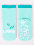YO! Girls' Green Ankle Socks with ABS and Lime Embroidery | SKA-0021G-LIGR