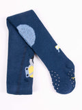YO! Boys' Dark Blue Cotton Crawling Tights with ABS on Feet and Knees | RAB-0025C-TRUCK2