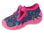 Befado Dark Gray and Pink Daycare Slippers / Sneakers with Animals Pattern - SPEEDY | 110N492