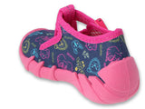 Befado Dark Gray and Pink Daycare Slippers / Sneakers with Animals Pattern - SPEEDY | 110N492