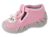Befado Pink Daycare Slippers / Sneakers with Bunny Patch - SPEEDY | 110P374N