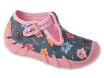 Befado Dark Gray and Pink Daycare Slippers / Sneakers with Cats Pattern - SPEEDY | 110P502