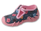 Befado Dark Gray and Pink Daycare Slippers / Sneakers with Cats Pattern - SPEEDY | 110P502