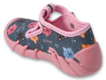 Befado Dark Gray and Pink Daycare Slippers / Sneakers with Cats Pattern - SPEEDY | 110P502